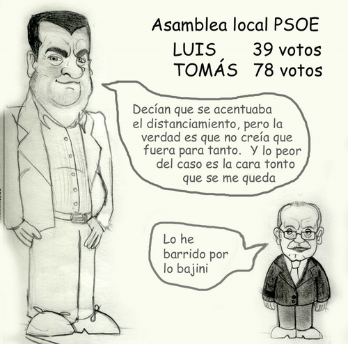 735. 150107. 10. Humor. Crítica a la Asamblea del PSOE para la elección de listas electorales.