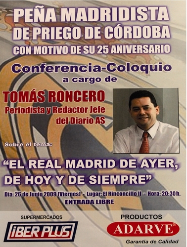 793. 150609. 12. XXV aniversario de la Peña Madridista, conferencia de Tomás Roncero.