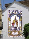 744. 010607. 04. Boceto del azulejo de San Nicasio, sobre la fechada donde se prevé su colocación.
