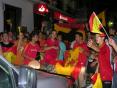 Festejan  el triunfo de EspaÃ±a en la Eurocopa